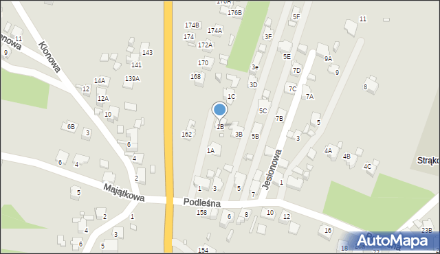 Rybnik, Podleśna, 1B, mapa Rybnika