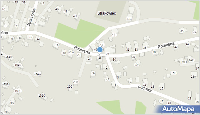 Rybnik, Podleśna, 28, mapa Rybnika