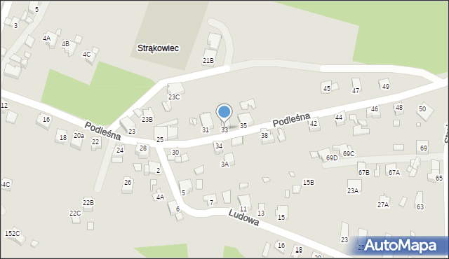 Rybnik, Podleśna, 33, mapa Rybnika