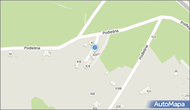 Rybnik, Podleśna, 82A, mapa Rybnika