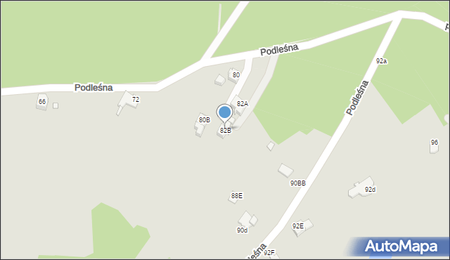 Rybnik, Podleśna, 82B, mapa Rybnika