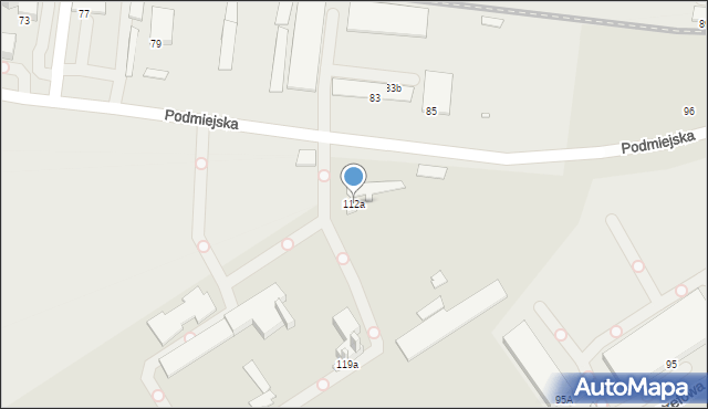 Rybnik, Podmiejska, 112a, mapa Rybnika