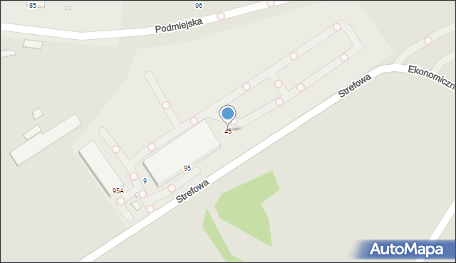 Rybnik, Podmiejska, 45, mapa Rybnika