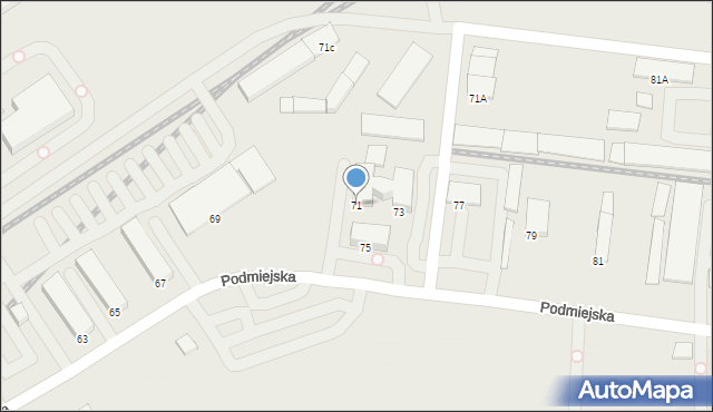 Rybnik, Podmiejska, 71, mapa Rybnika