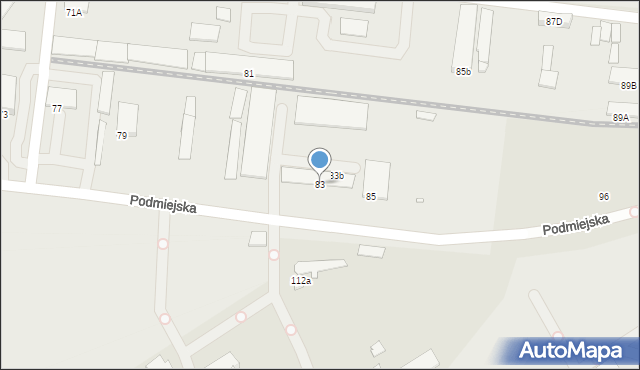 Rybnik, Podmiejska, 83, mapa Rybnika