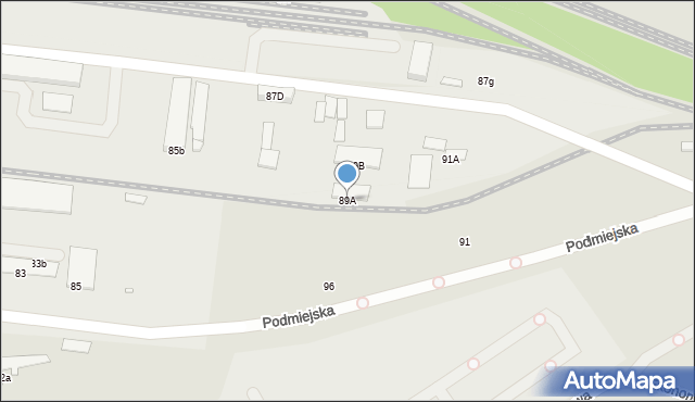 Rybnik, Podmiejska, 89A, mapa Rybnika