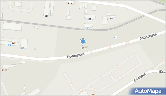 Rybnik, Podmiejska, 96, mapa Rybnika