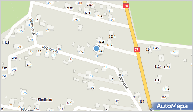 Rybnik, Północna, 8, mapa Rybnika