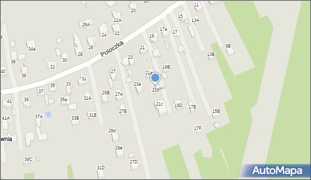 Rybnik, Poloczka Wiktora, 21b, mapa Rybnika