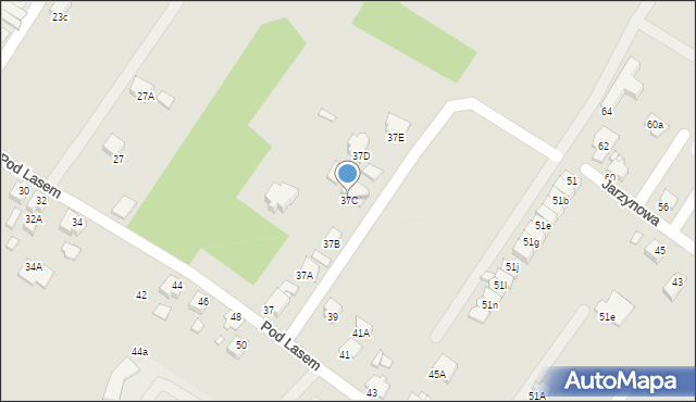 Rybnik, Pod Lasem, 37C, mapa Rybnika