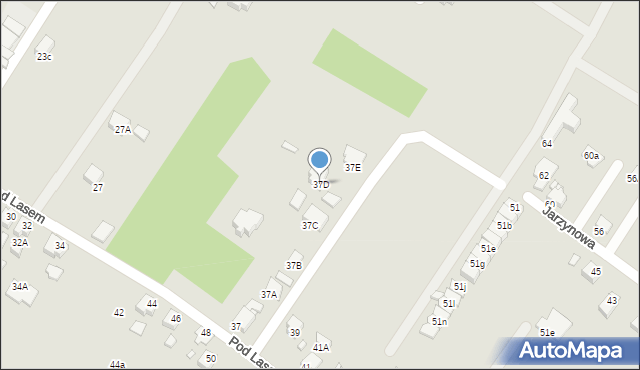 Rybnik, Pod Lasem, 37D, mapa Rybnika