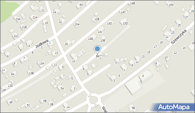 Rybnik, Pojdy Jana, ks., 8A, mapa Rybnika