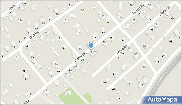 Rybnik, Poremby, 18, mapa Rybnika