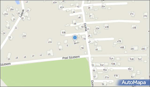 Rybnik, Pod Szybem, 4A, mapa Rybnika