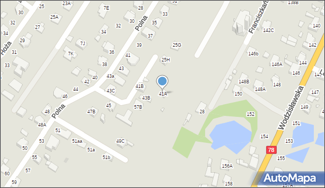 Rybnik, Polna, 41A, mapa Rybnika