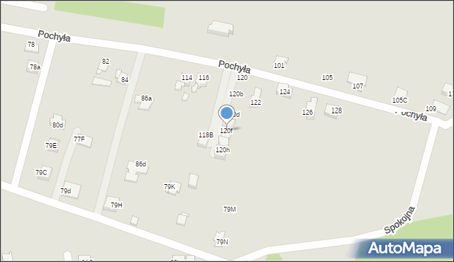 Rybnik, Pochyła, 120f, mapa Rybnika