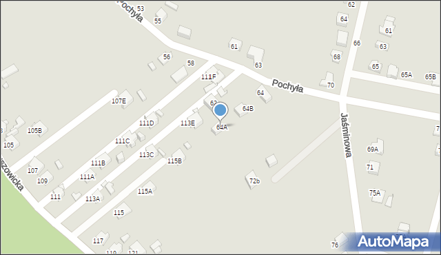 Rybnik, Pochyła, 64A, mapa Rybnika