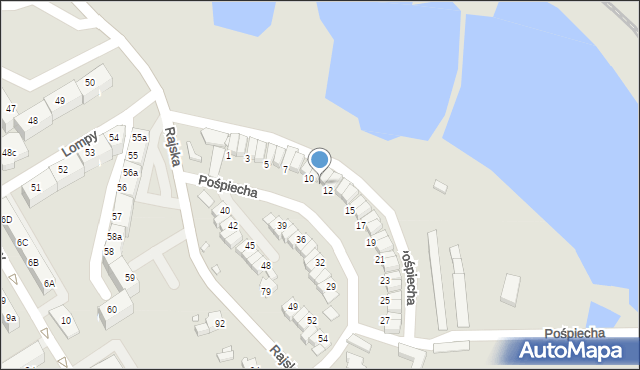 Rybnik, Pośpiecha Pawła, ks., 11, mapa Rybnika