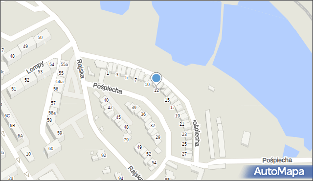 Rybnik, Pośpiecha Pawła, ks., 12, mapa Rybnika