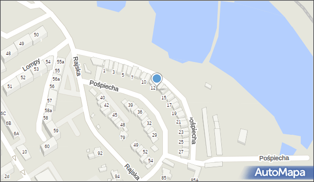 Rybnik, Pośpiecha Pawła, ks., 13, mapa Rybnika