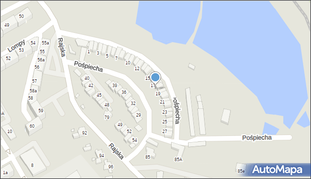 Rybnik, Pośpiecha Pawła, ks., 18, mapa Rybnika