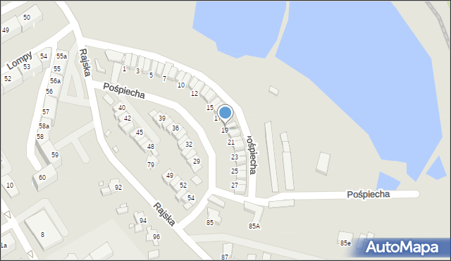 Rybnik, Pośpiecha Pawła, ks., 19, mapa Rybnika