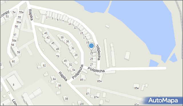 Rybnik, Pośpiecha Pawła, ks., 23, mapa Rybnika