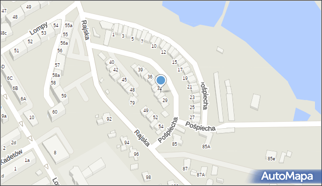 Rybnik, Pośpiecha Pawła, ks., 31, mapa Rybnika