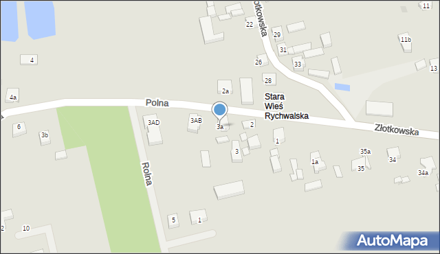 Rychwał, Polna, 3a, mapa Rychwał