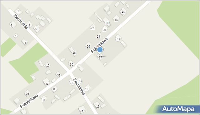 Ryczów-Kolonia, Południowa, 25, mapa Ryczów-Kolonia