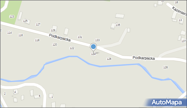 Ryglice, Podkarpacka, 124, mapa Ryglice