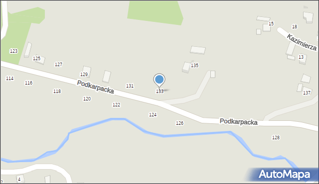 Ryglice, Podkarpacka, 133, mapa Ryglice