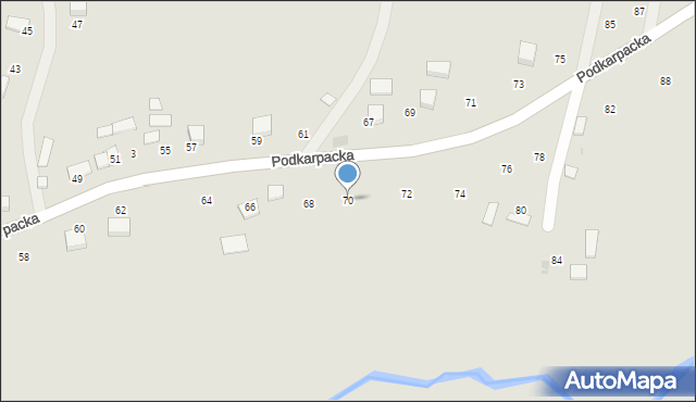 Ryglice, Podkarpacka, 70, mapa Ryglice