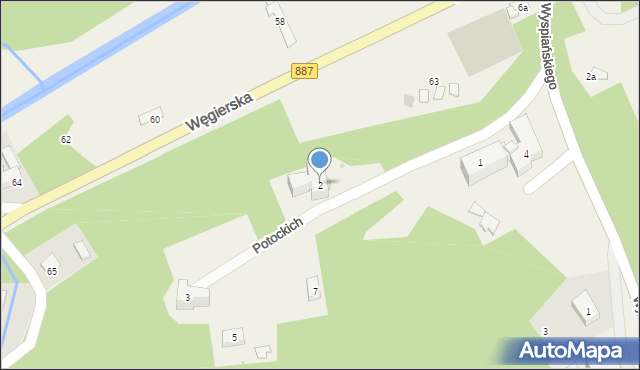 Rymanów-Zdrój, Potockich Anny i Jana, 2, mapa Rymanów-Zdrój