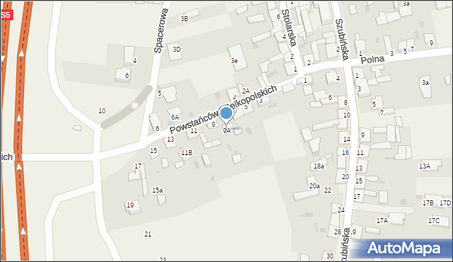 Rynarzewo, Powstańców Wielkopolskich, 9A, mapa Rynarzewo