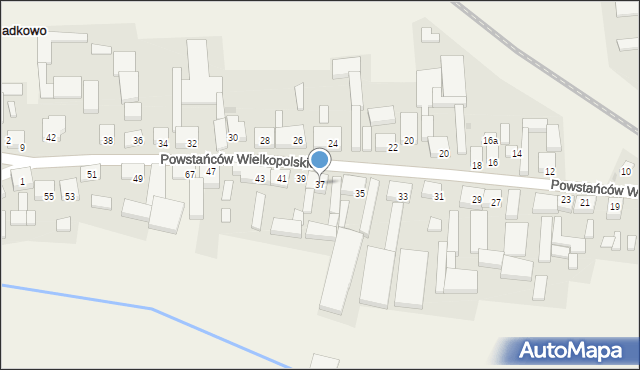 Rzadkowo, Powstańców Wielkopolskich, 37, mapa Rzadkowo