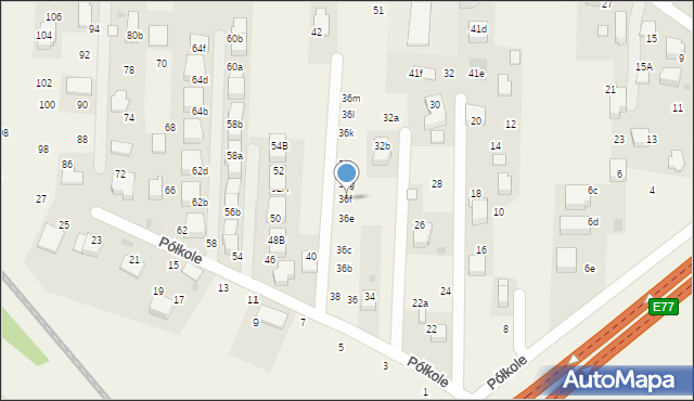 Rząska, Półkole, 36f, mapa Rząska