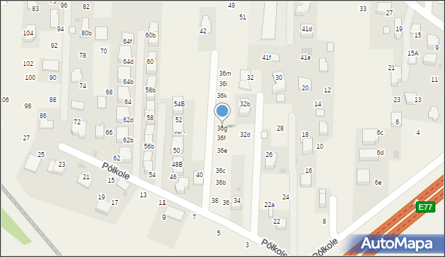 Rząska, Półkole, 36g, mapa Rząska