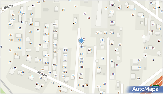 Rząska, Półkole, 36k, mapa Rząska