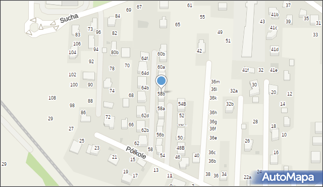 Rząska, Półkole, 58b, mapa Rząska