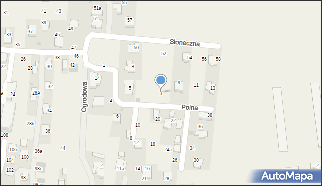 Rząska, Polna, 7, mapa Rząska