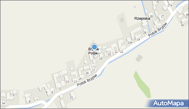 Rzepiska, Potok Bryjów, 18, mapa Rzepiska