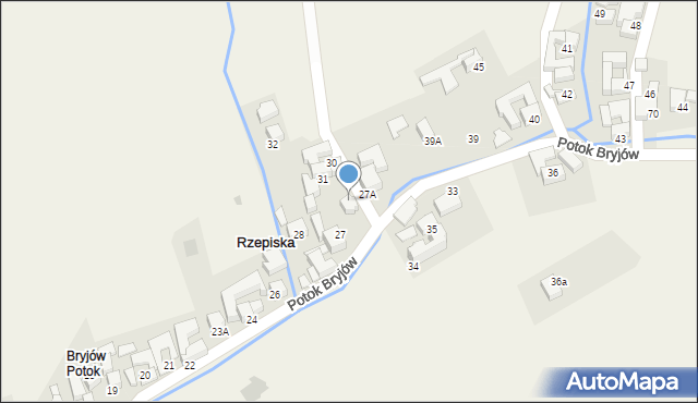 Rzepiska, Potok Bryjów, 29, mapa Rzepiska