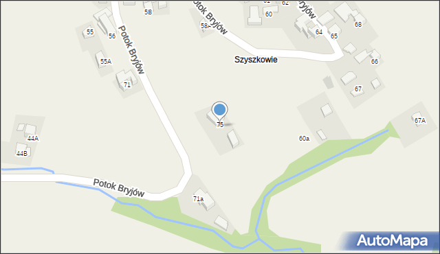 Rzepiska, Potok Bryjów, 39, mapa Rzepiska