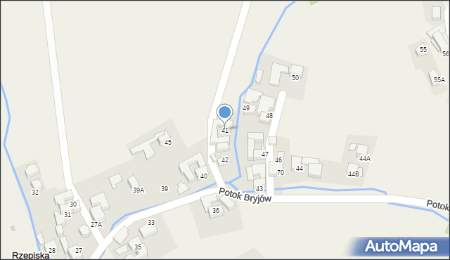 Rzepiska, Potok Bryjów, 41, mapa Rzepiska