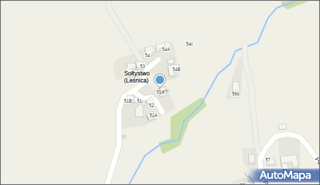 Rzepiska, Potok Bryjów, 51A, mapa Rzepiska