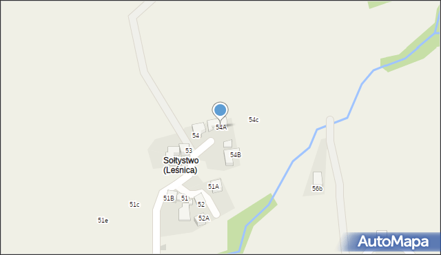 Rzepiska, Potok Bryjów, 54A, mapa Rzepiska