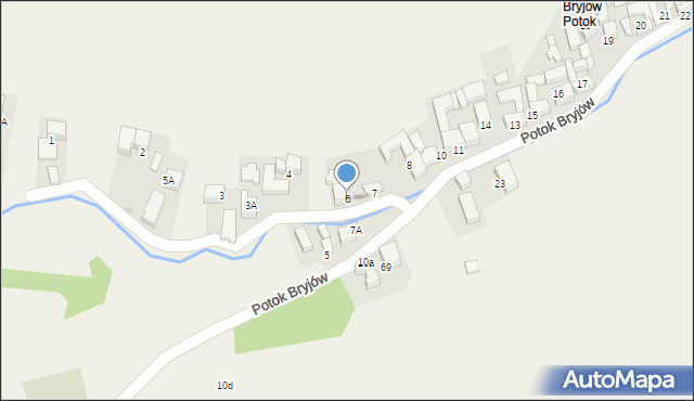 Rzepiska, Potok Bryjów, 6, mapa Rzepiska