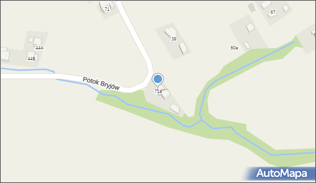 Rzepiska, Potok Bryjów, 71a, mapa Rzepiska