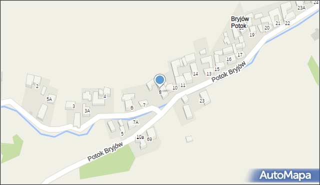 Rzepiska, Potok Bryjów, 8, mapa Rzepiska